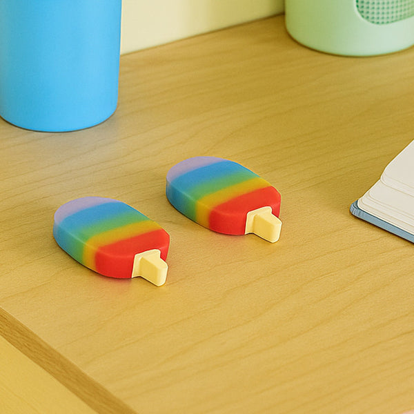 Jelly Popsicle Erasers – Cute & Fancy Mini Erasers for Kids (2 Pc Set, Mix Design)