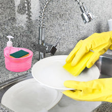 2-in-1 Double Layer Liquid Soap Dispenser with Pump & Sponge – Practical Kitchen & Hotel Sink Soap Pump Bottle (Rectangle)