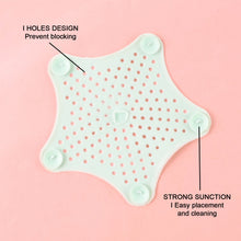 Mint Green Silicone Star Shaped Sink Filter Bathroom Hair Catcher Drain Strainers for Basin