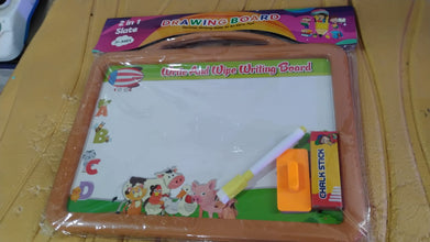 2-in-1 Double-Sided Write and Wipe Educational Drawing Board for Kids (1 Set)